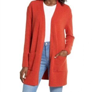 Madewell Kent Wool Cardigan Sweater in Etruscan Clay M Longline Duster